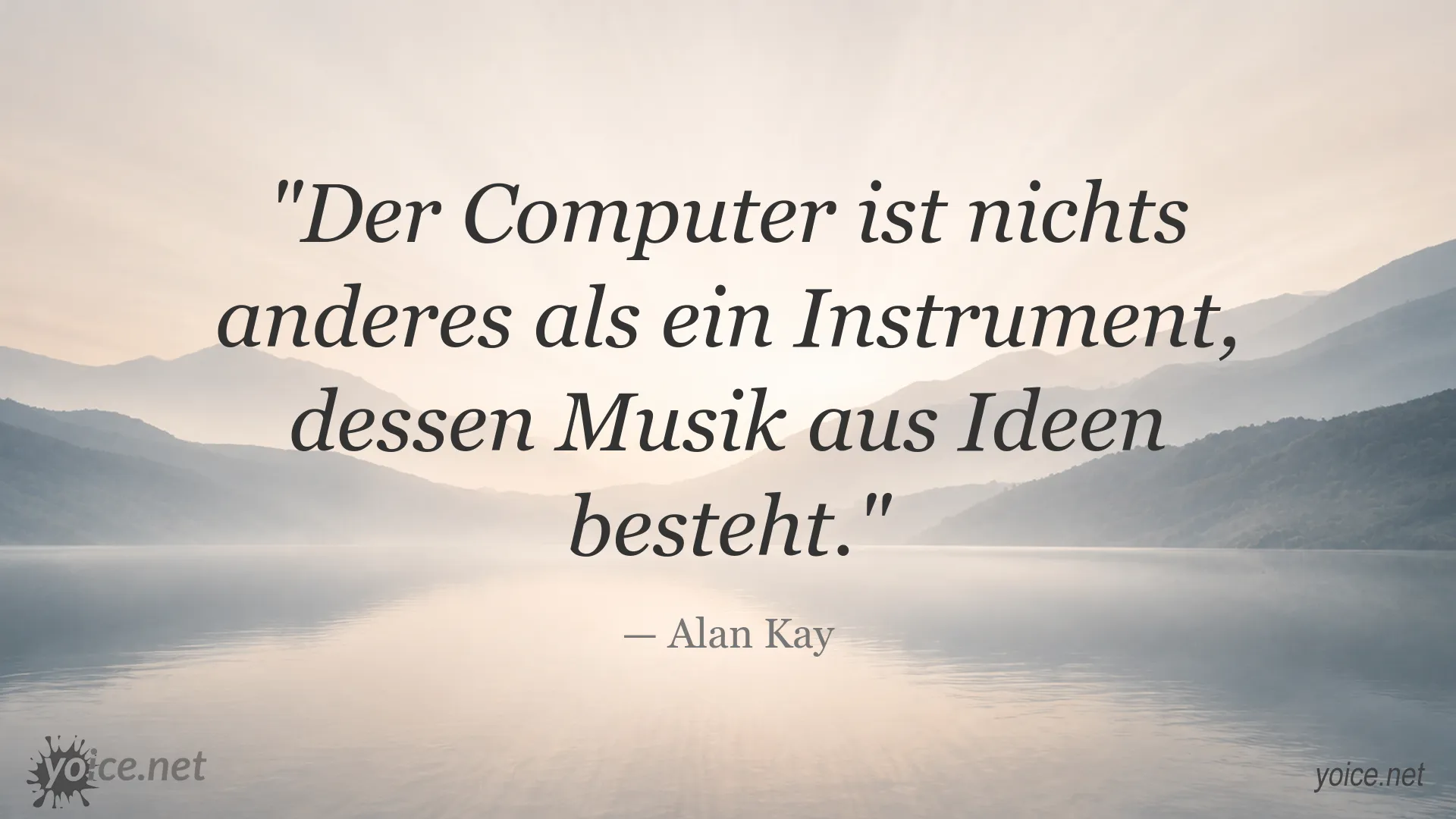 Zitatgrafik von Alan Kay über den Computer als Instrument