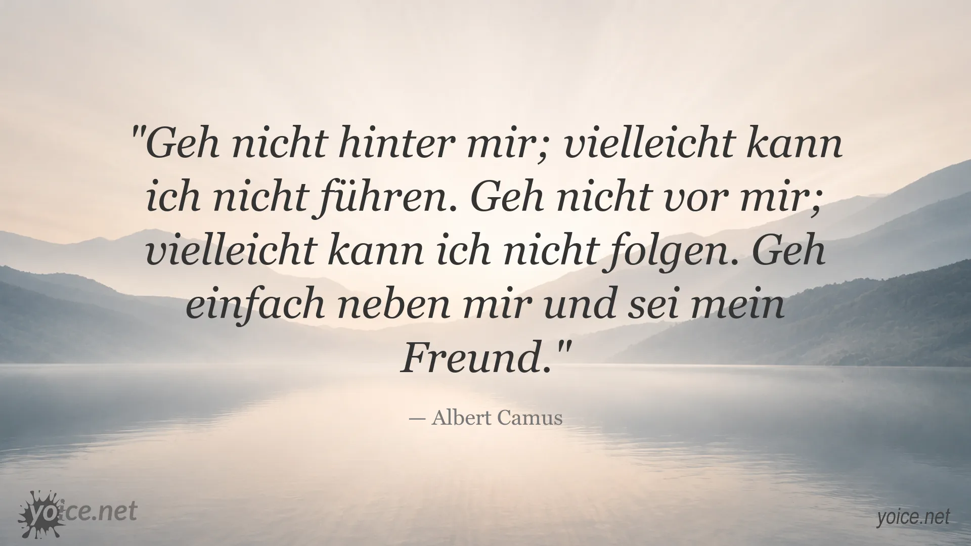Zitat von Albert Camus über Freundschaft und gemeinsames Gehen