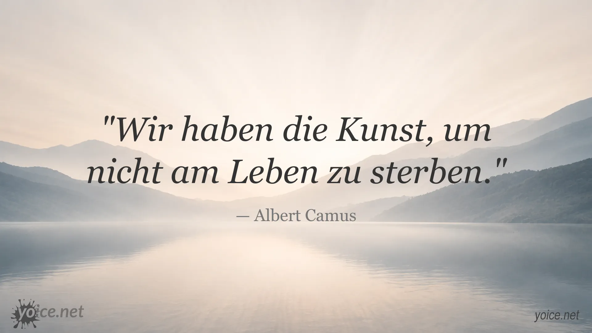 Inspirierendes Zitat von Albert Camus über die Bedeutung der Kunst im Leben