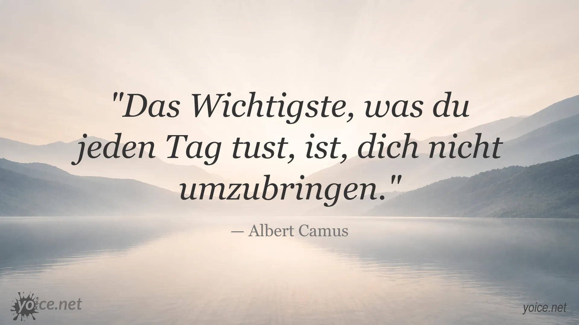 Zitatbild von Albert Camus über die Bedeutung, sich jeden Tag nicht aufzugeben