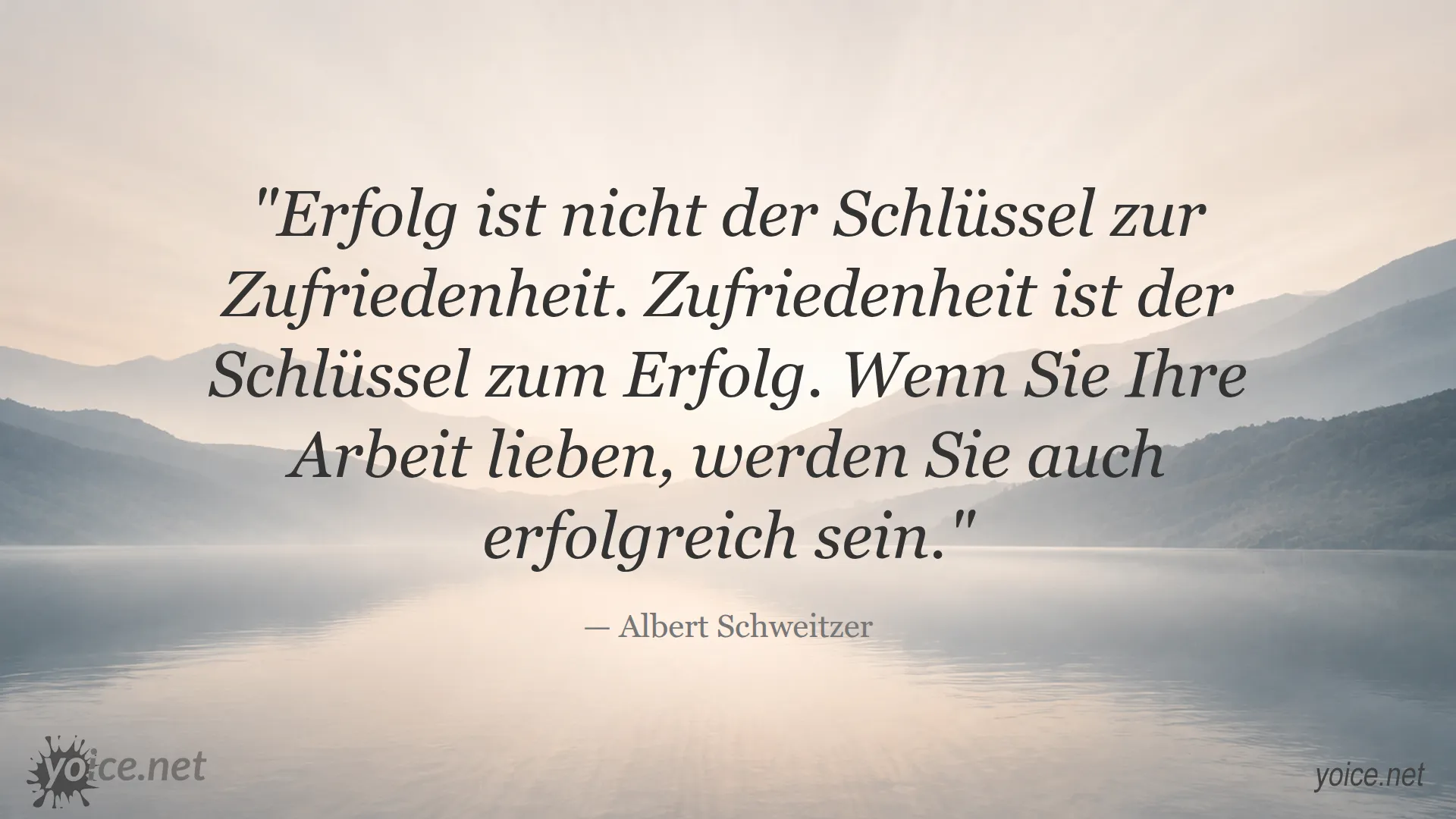 Zitat von Albert Schweitzer über Erfolg und Zufriedenheit