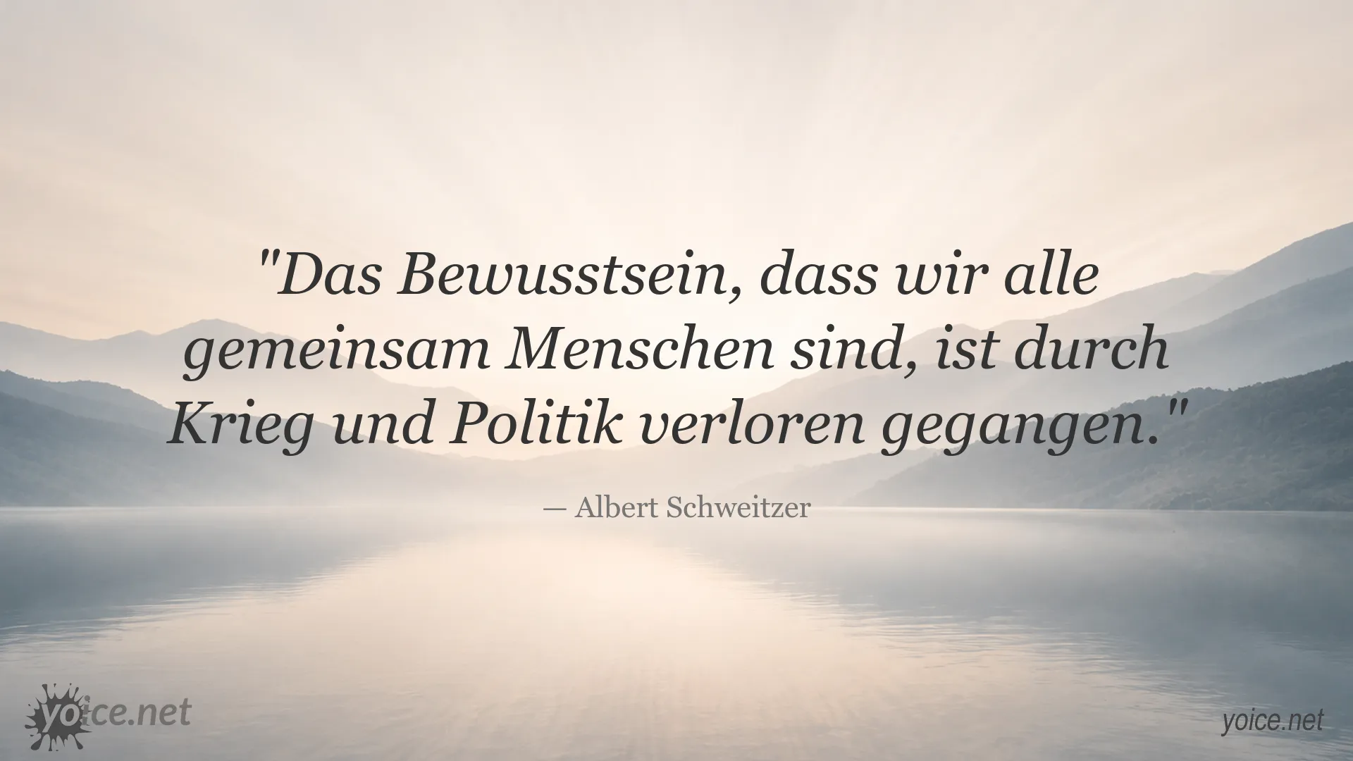 Zitatgrafik mit einem Zitat von Albert Schweitzer über gemeinsame Menschlichkeit