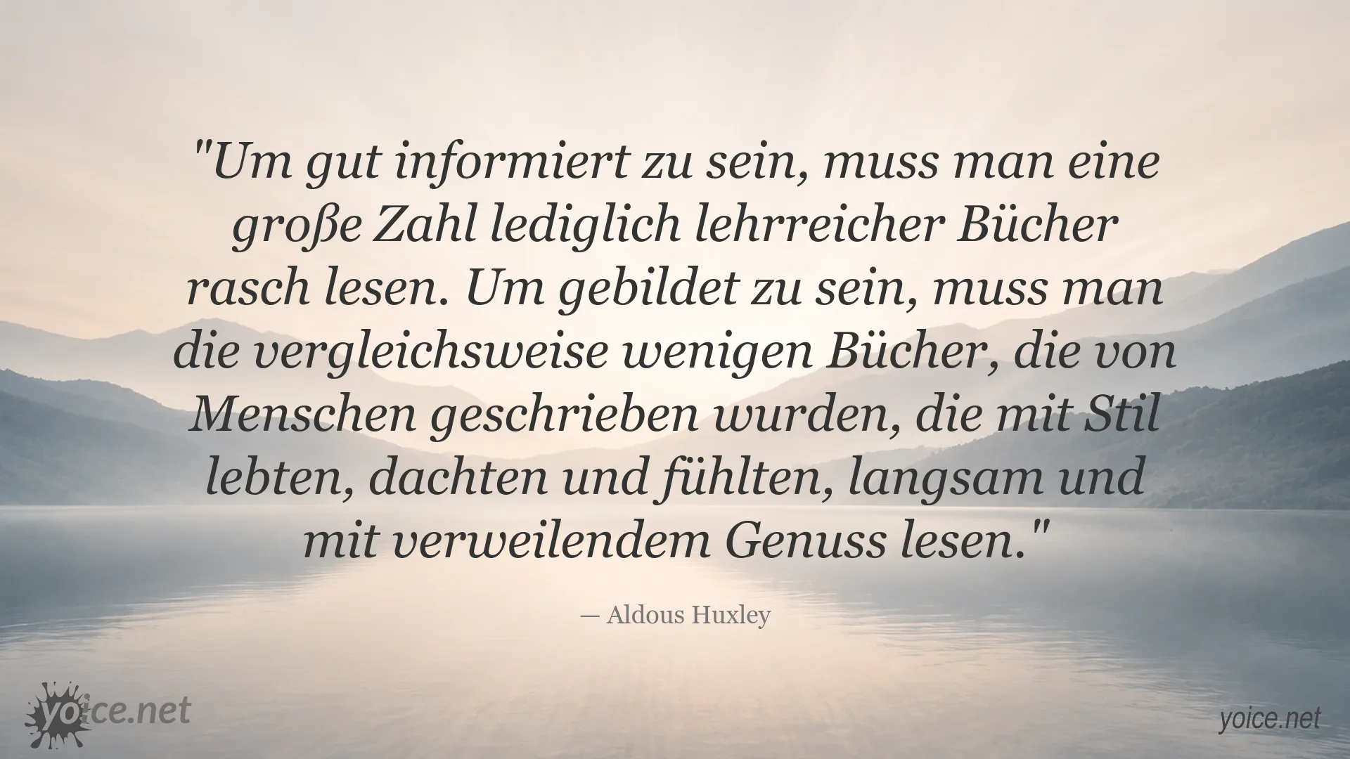 Aldous Huxley Zitat über den Unterschied zwischen Bildung und Information
