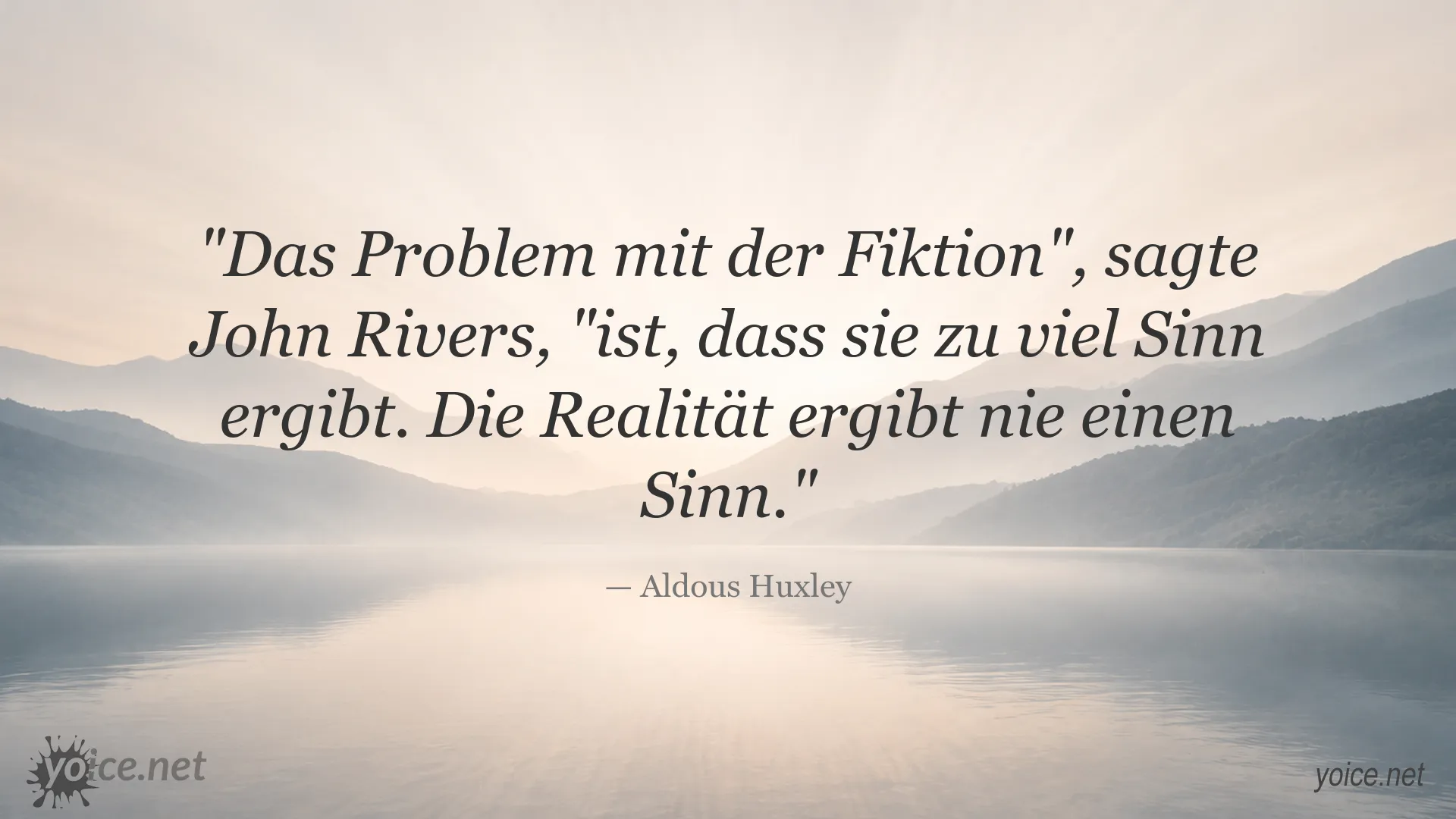 Zitatbild von Aldous Huxley über Fiktion und Realität