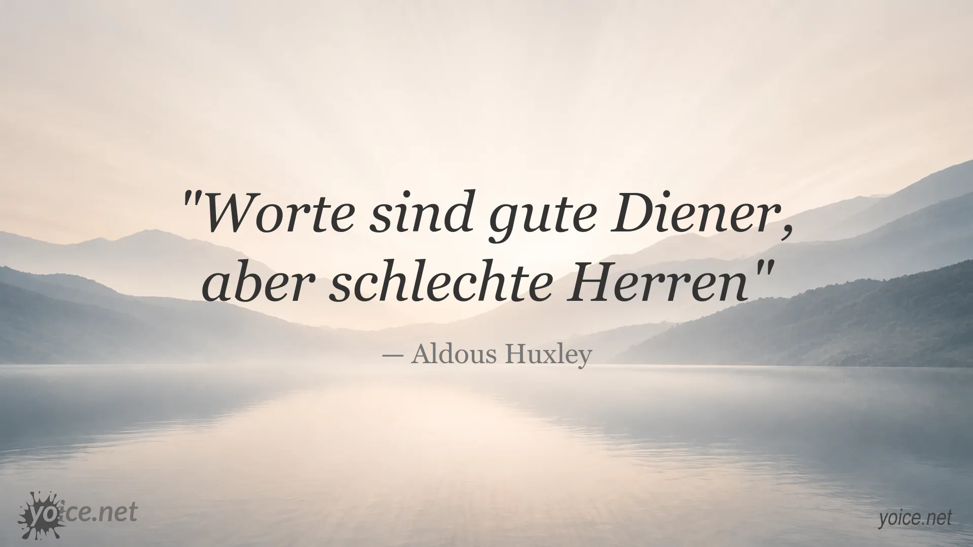 Zitatgrafik von Aldous Huxley über die Bedeutung und Wirkung von Worten