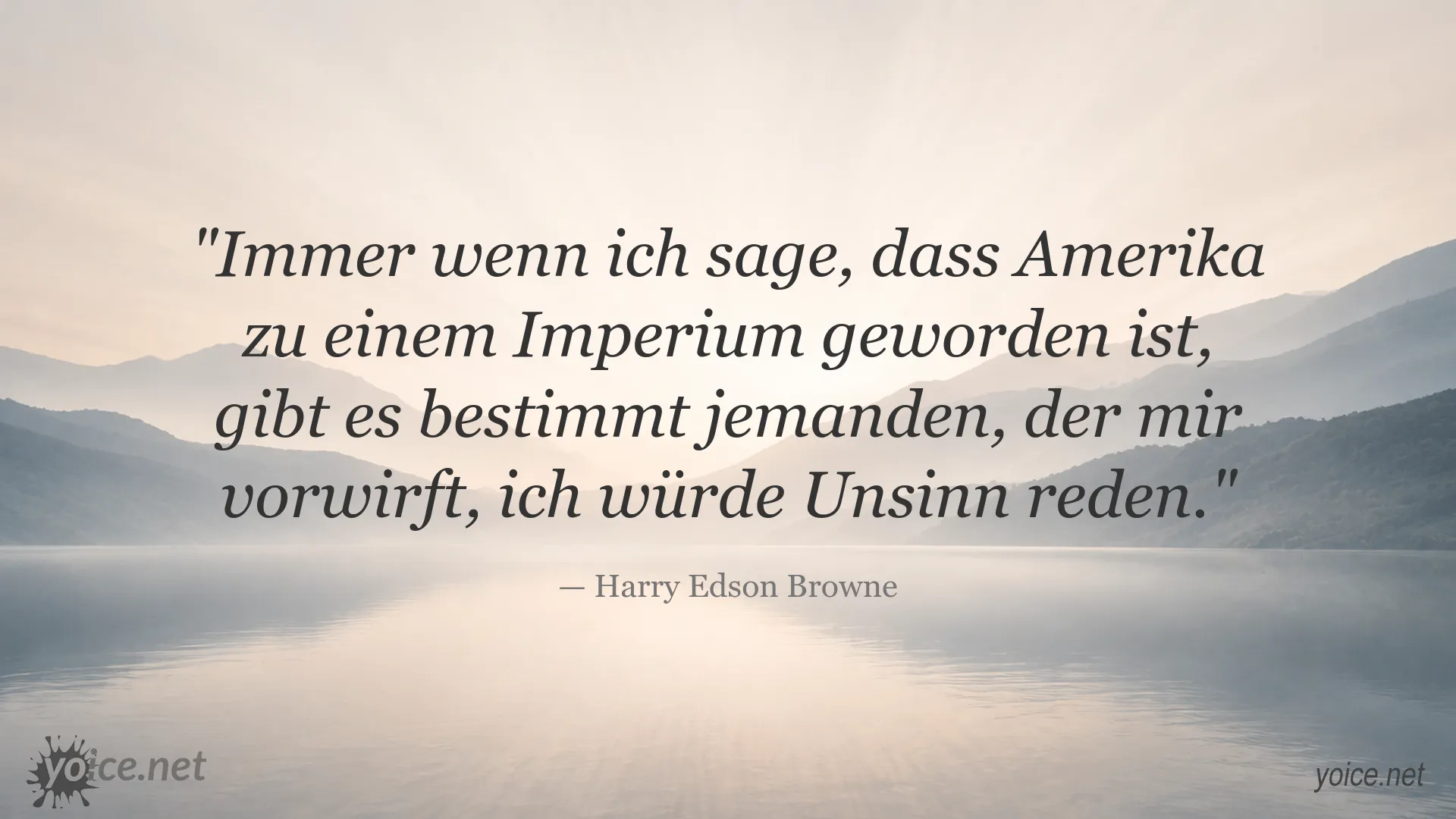 Zitatgrafik zum Thema Amerika als Imperium von Harry Edson Browne