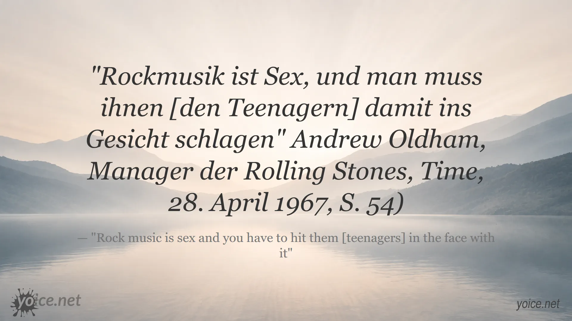 Zitat von Andrew Oldham über Rockmusik und Teenager
