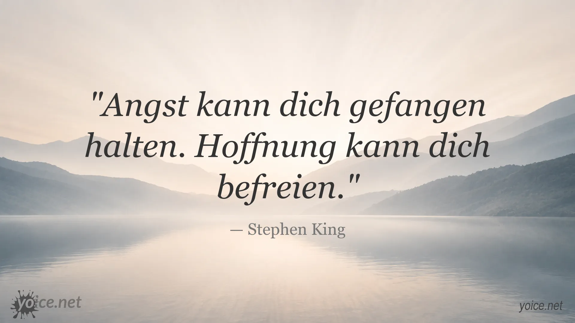 Inspirierendes Zitat von Stephen King über Angst und Hoffnung