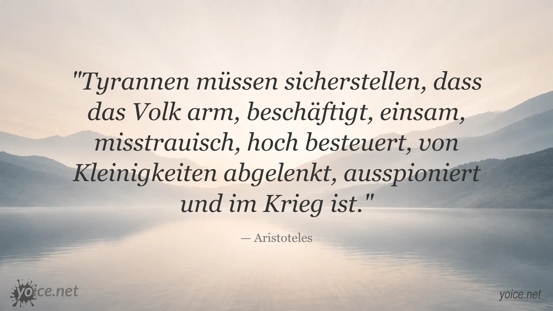 Zitat von Aristoteles über die Strategien von Tyrannen