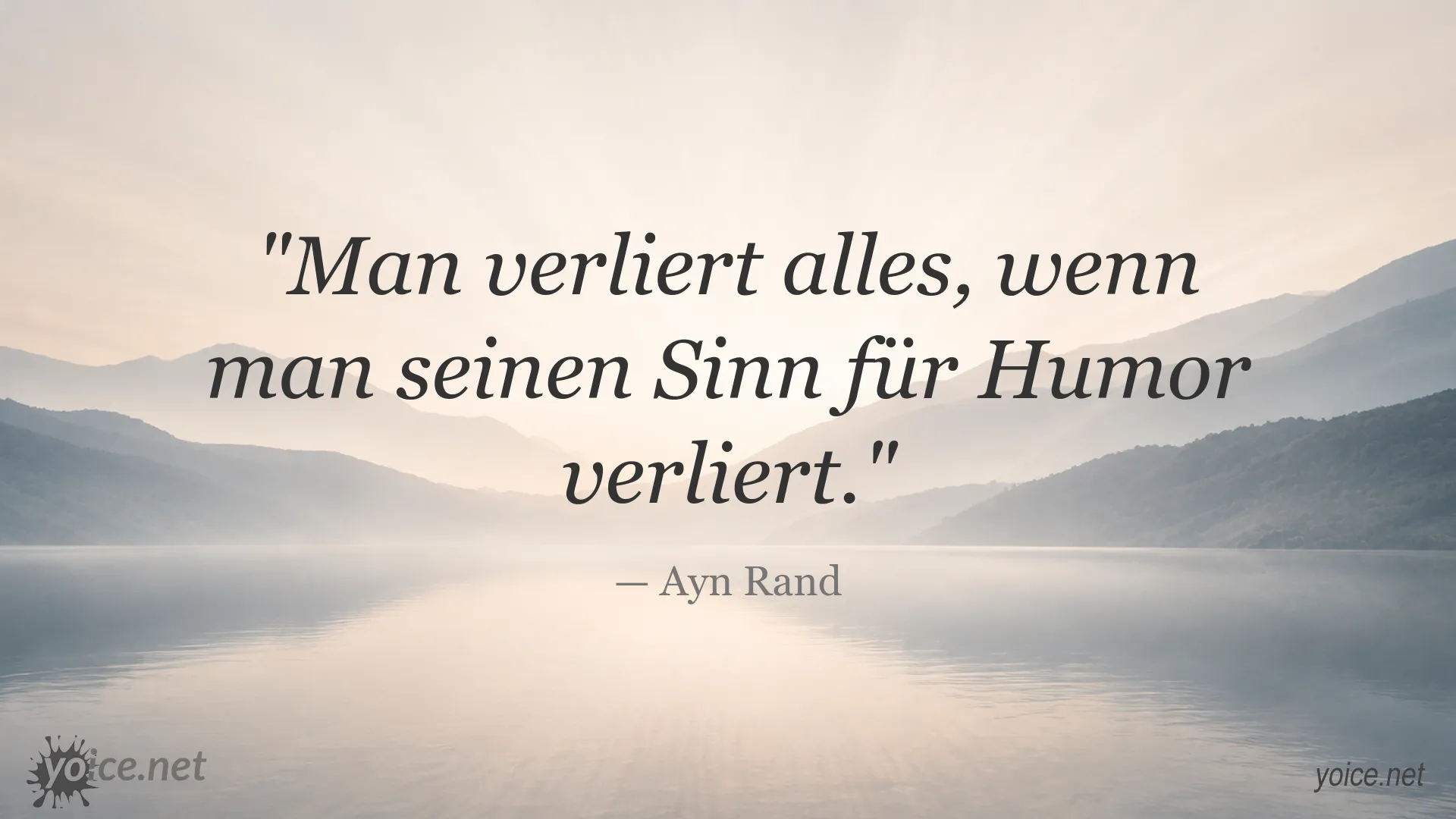 Zitatbild von Ayn Rand über die Bedeutung von Humor