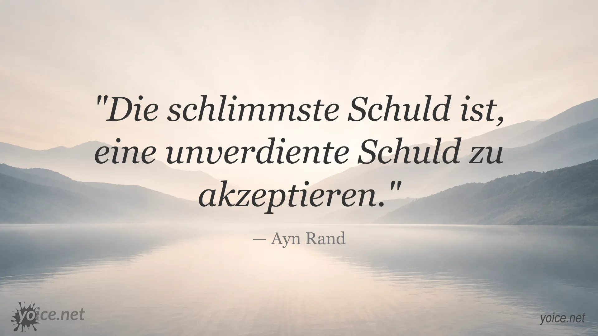 Zitatgrafik von Ayn Rand über unverdiente Schuld