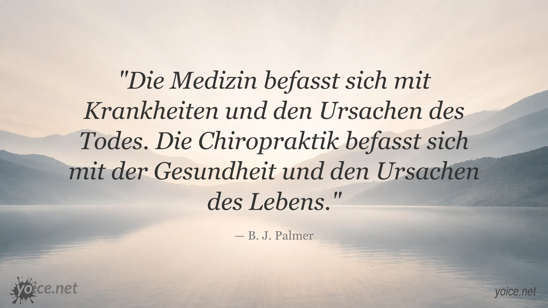 Zitatbild von B. J. Palmer über Medizin, Gesundheit und Leben