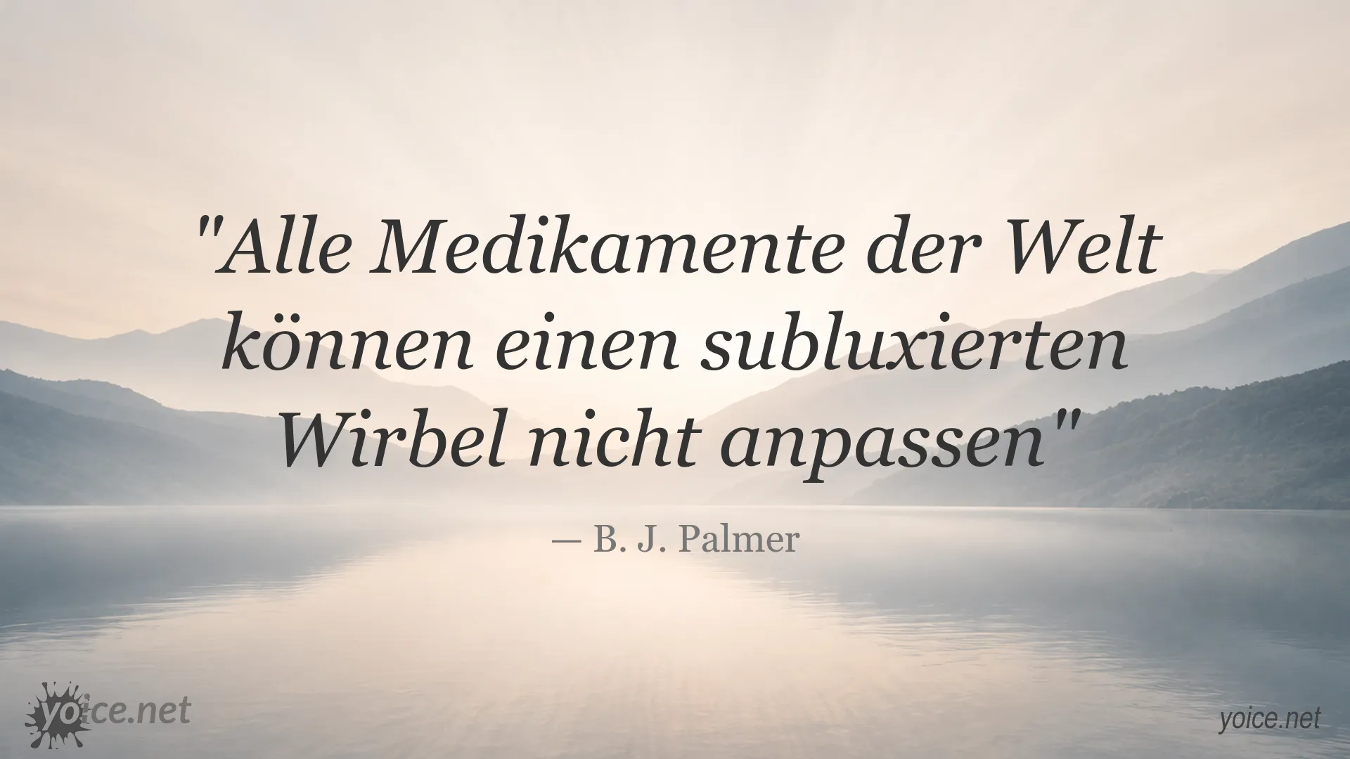 Zitatbild von B. J. Palmer über Chiropraktik und die Bedeutung einer Wirbelsäulenanpassung