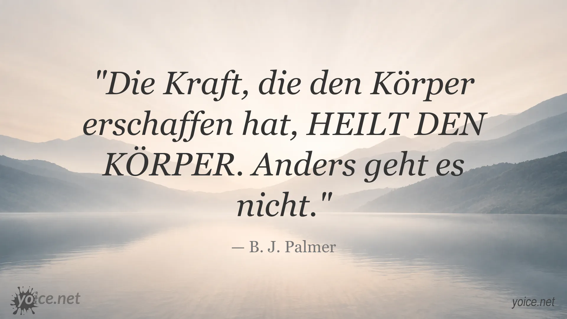 Zitatgrafik von B. J. Palmer über die natürliche Heilkraft des Körpers