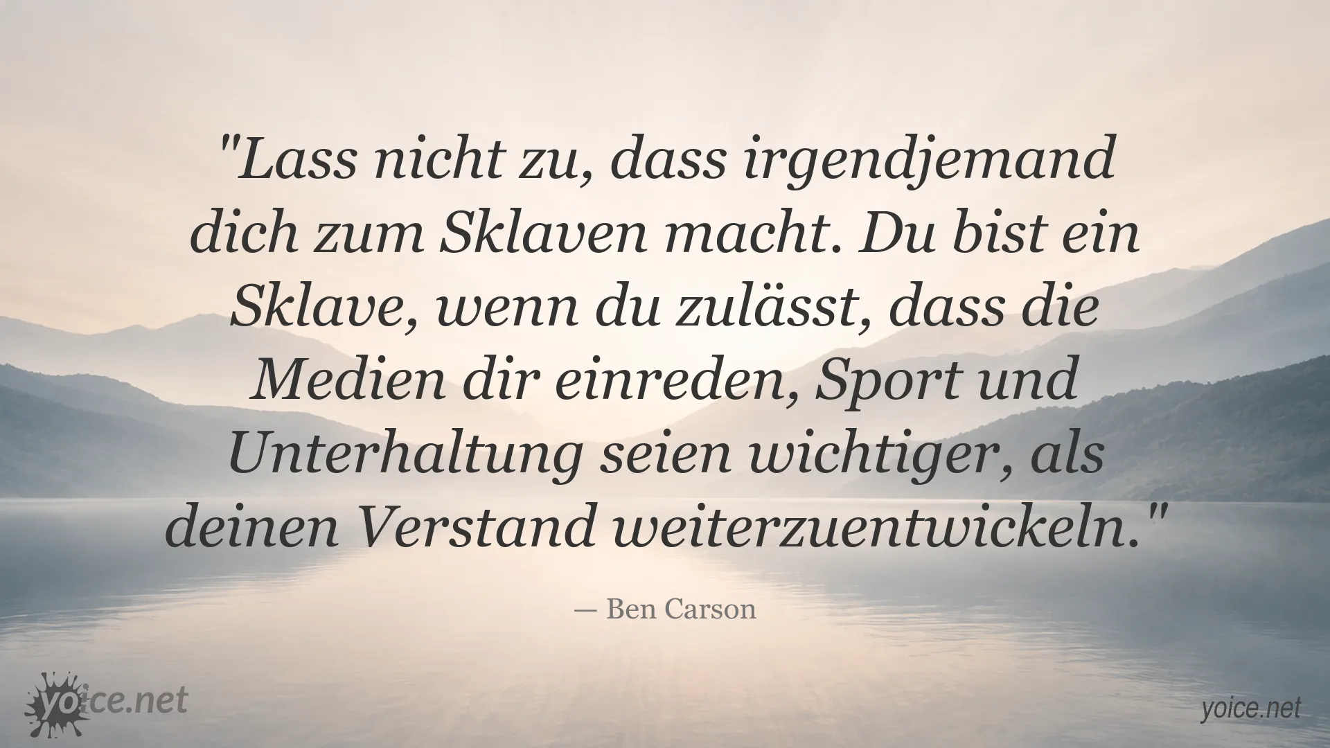 Zitatgrafik von Ben Carson über Medien, Sport und die Entwicklung des Verstandes