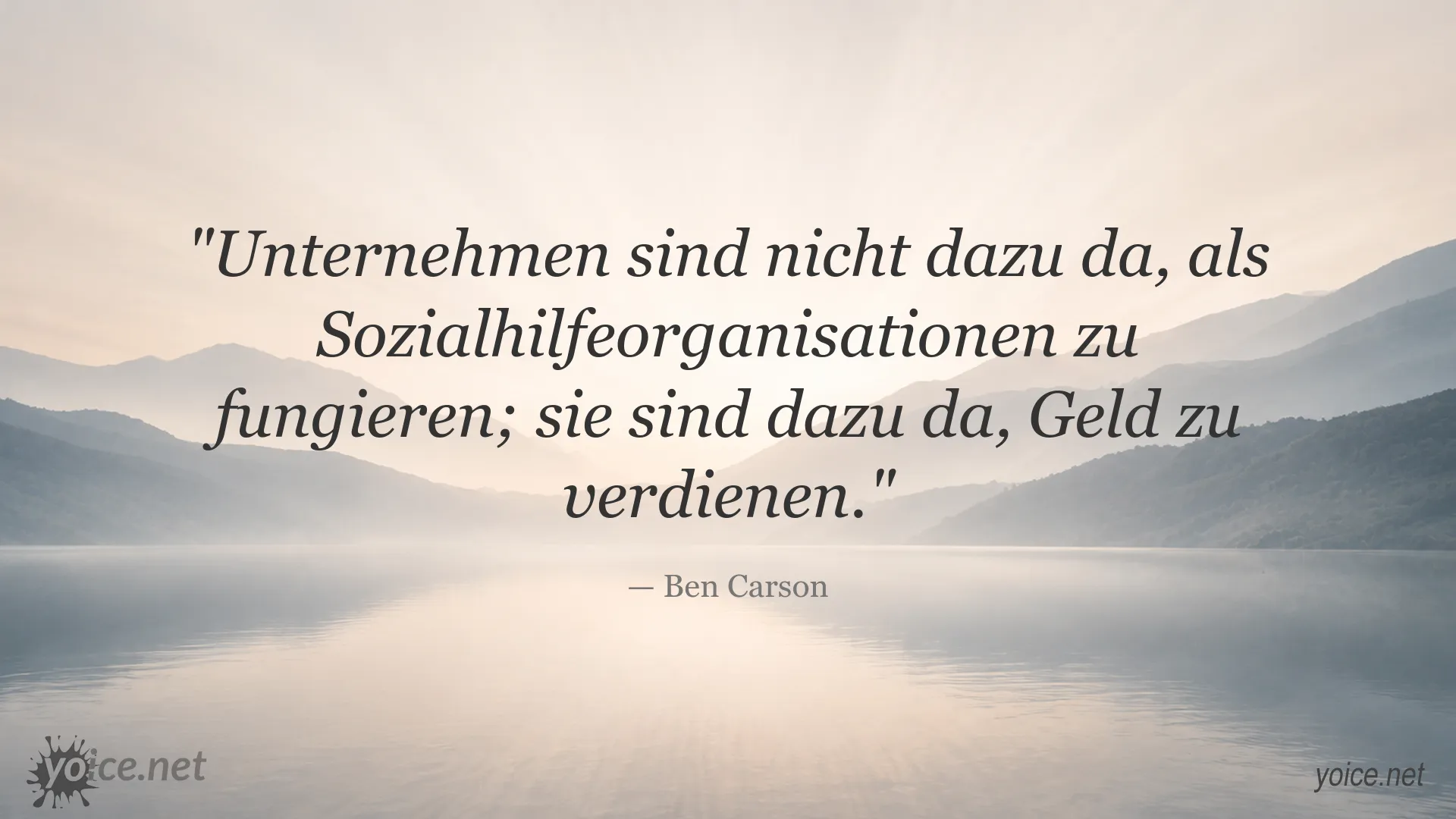 Zitatgrafik von Ben Carson über Unternehmen und Gewinn