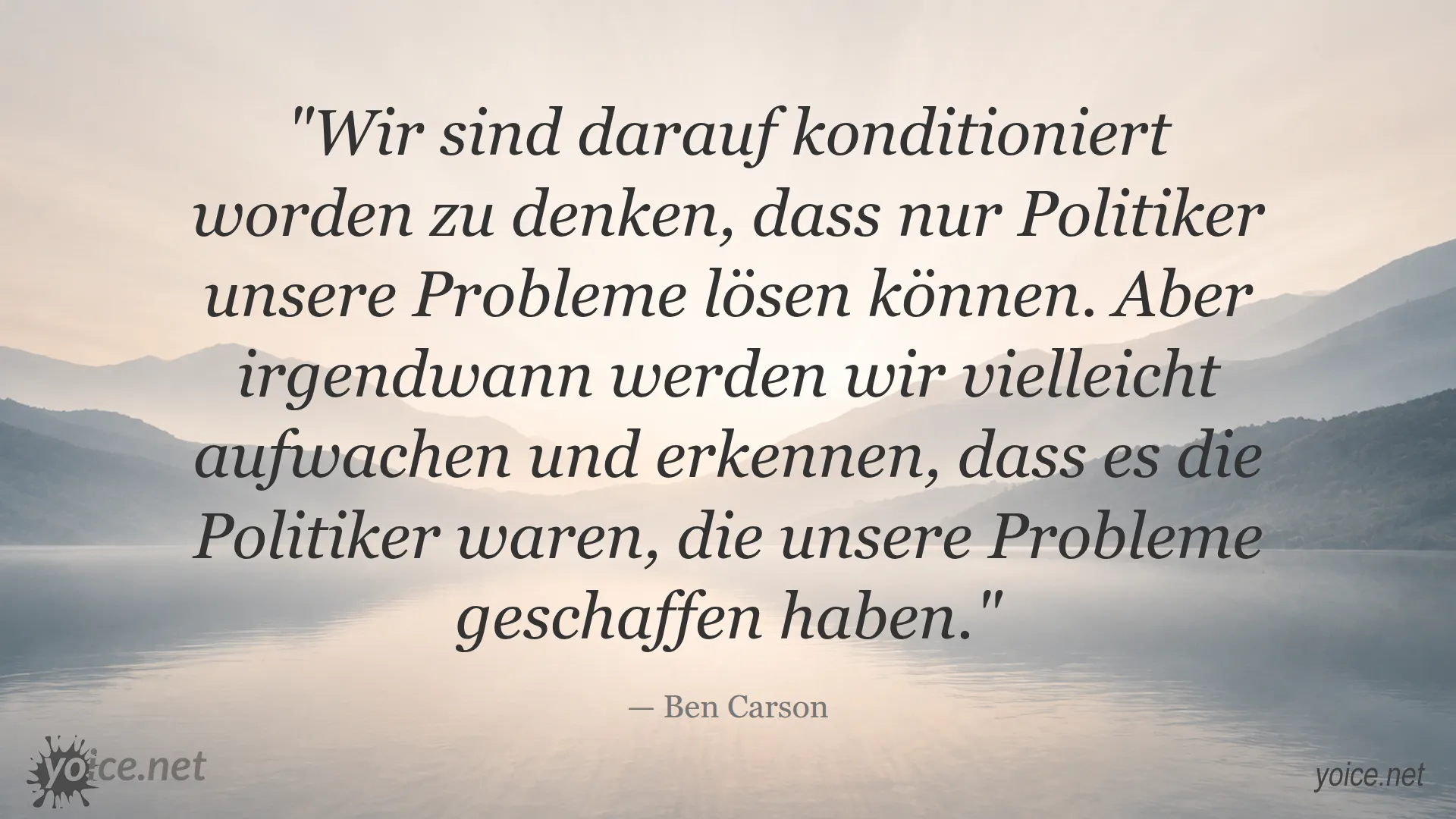 Zitat von Ben Carson ueber Politiker und Problemlösung in deutscher Sprache