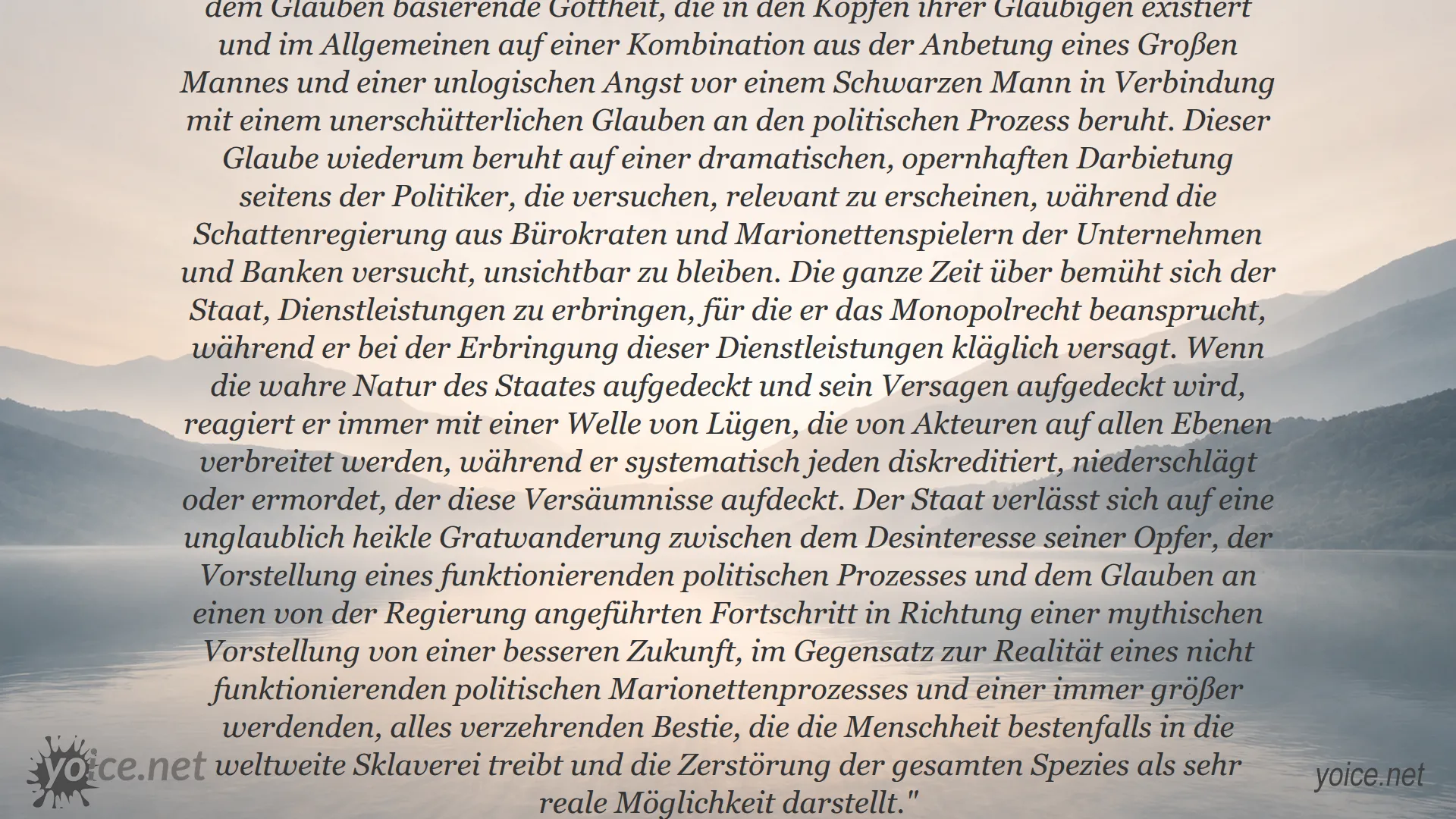 Zitat von Ben Stone über die wahre Natur des Staates und politische Illusionen