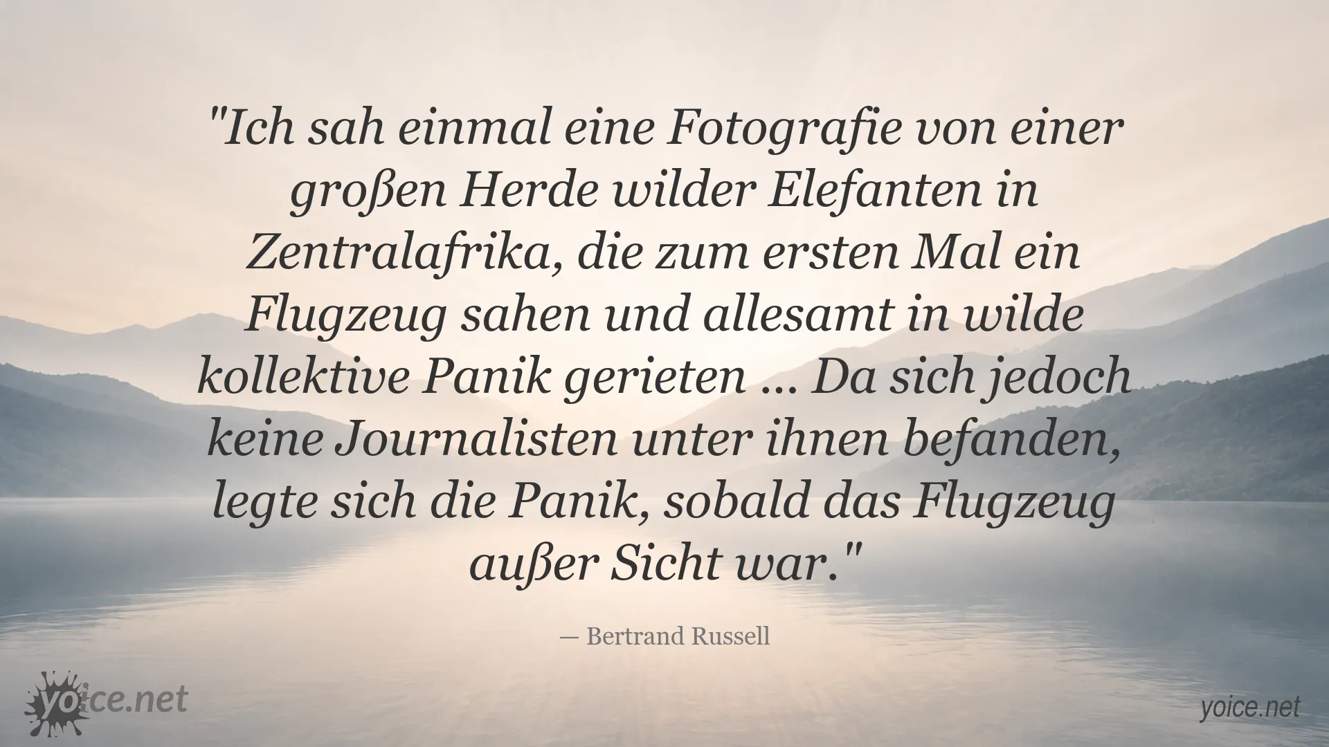Bertrand Russell Zitat über Herdenverhalten, Panik und den Einfluss von Medien