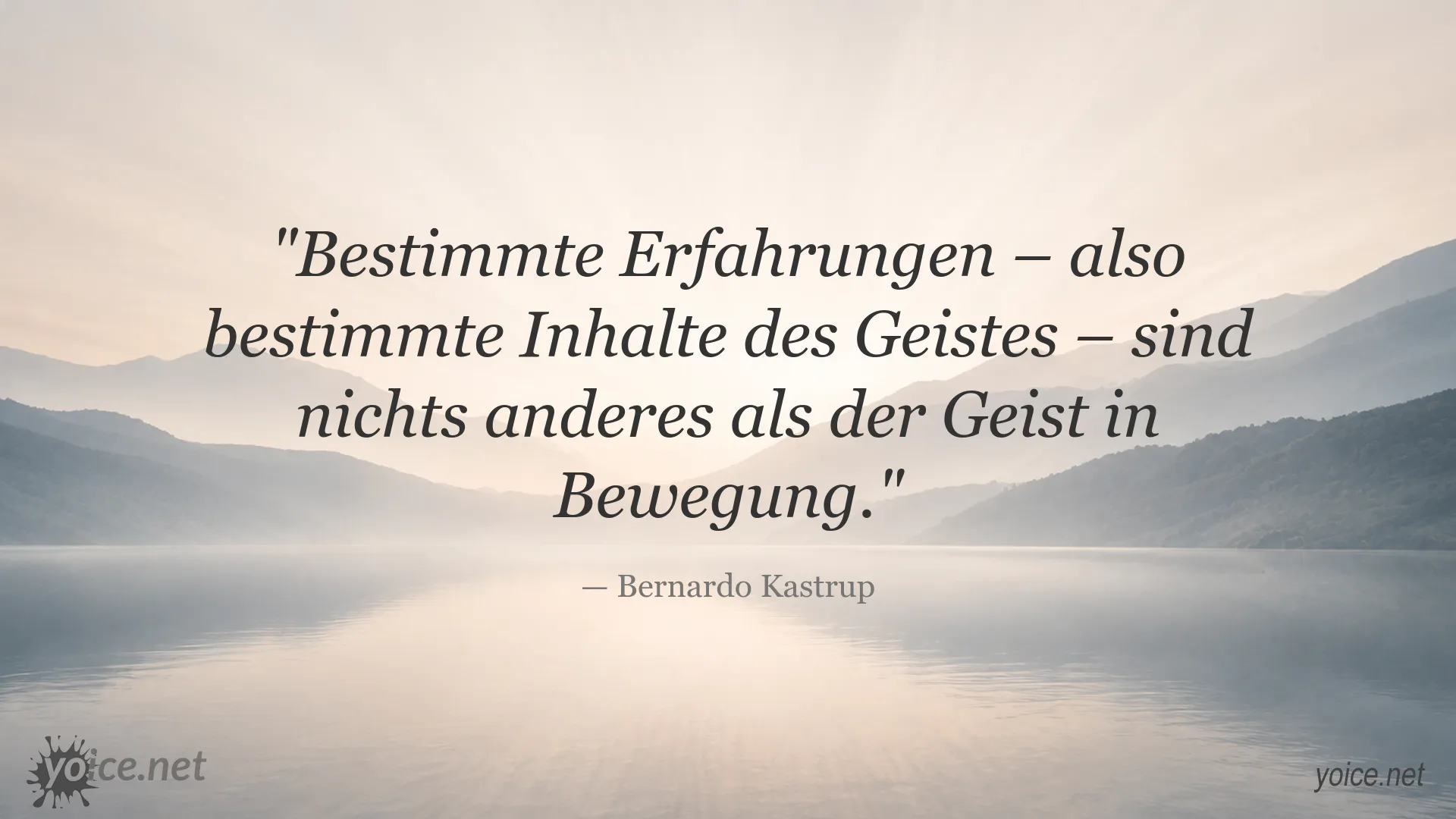 Zitat von Bernardo Kastrup über Geist und Erfahrung