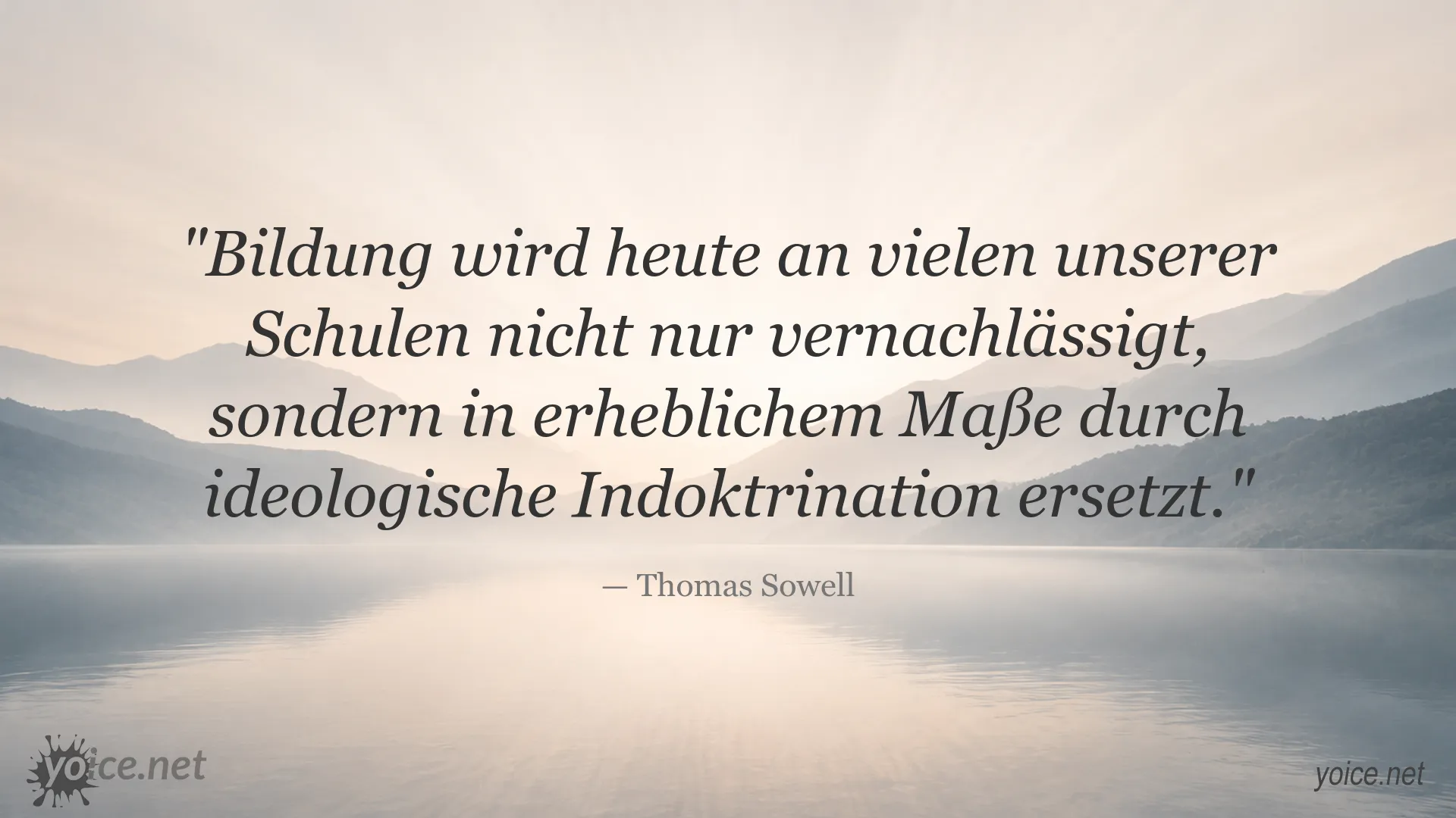 Zitatgrafik zur Bildungskritik von Thomas Sowell