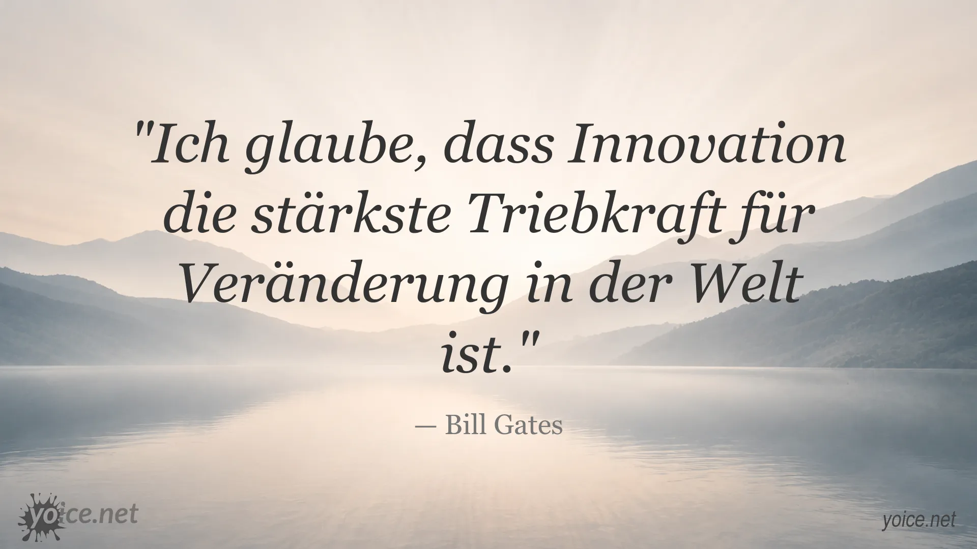 Zitatbild von Bill Gates über Innovation als Triebkraft für Veränderung