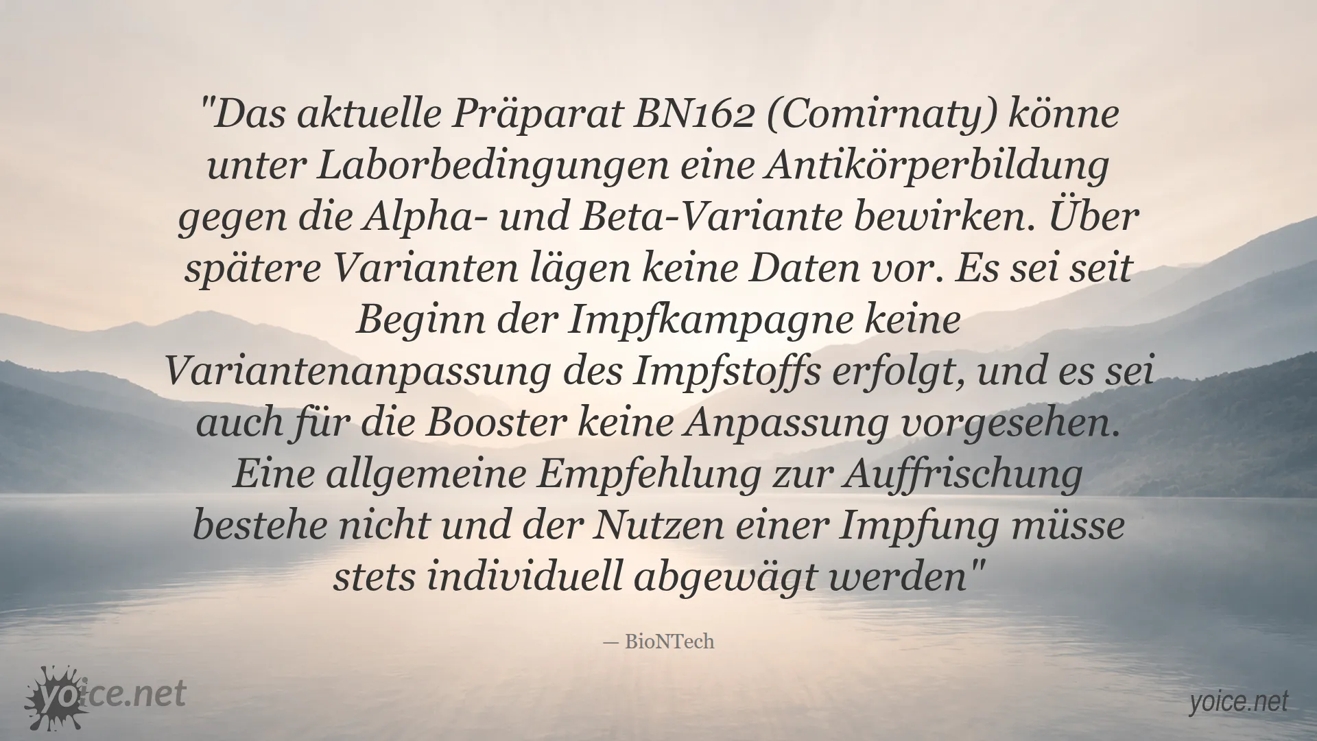 BioNTech Zitat zur Wirksamkeit des Impfstoffs Comirnaty gegen Covid-19 Varianten