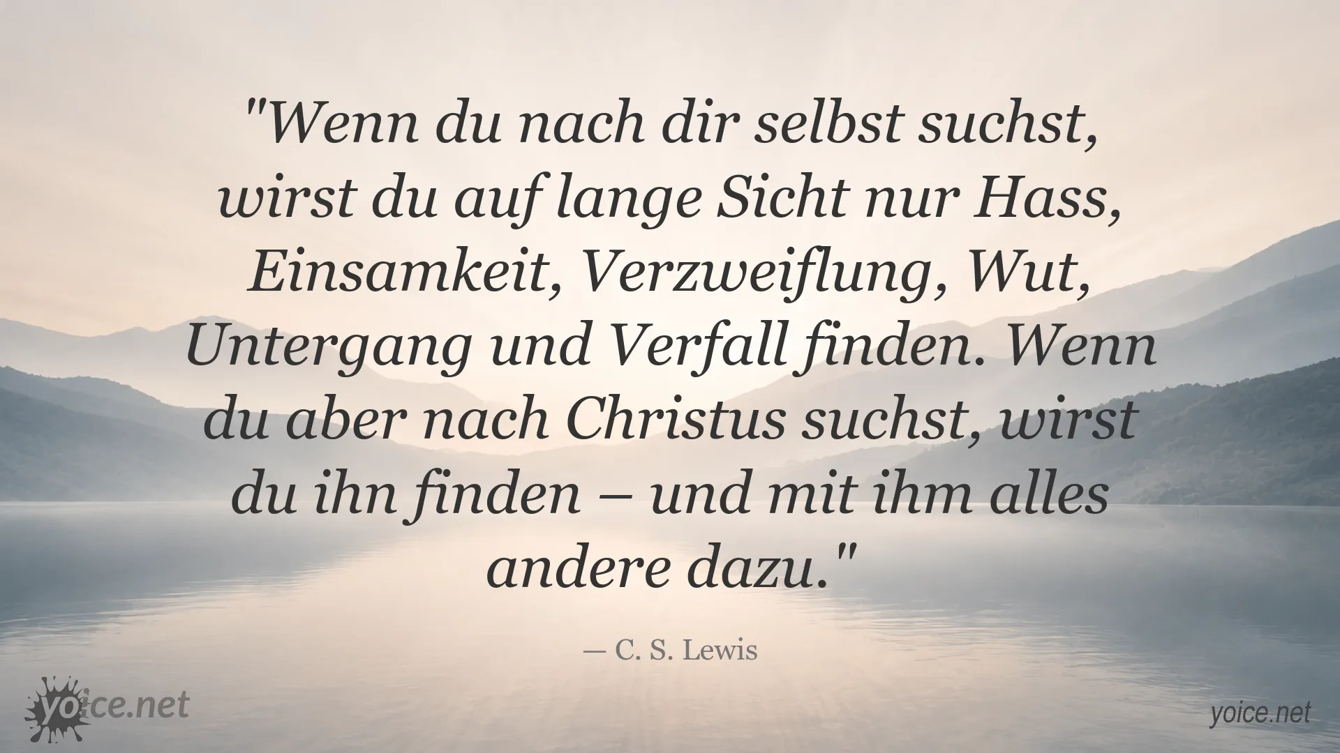 C. S. Lewis Zitat über die Suche nach sich selbst und Christus