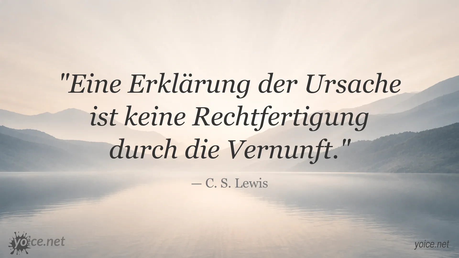 Zitatbild von C. S. Lewis über Ursache und Vernunft