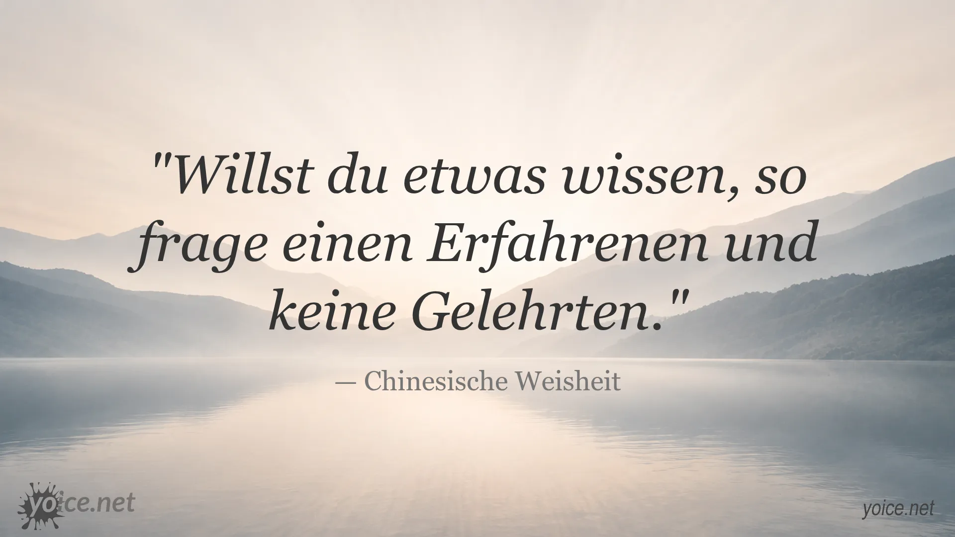 Zitat eines chinesischen Sprichworts über Erfahrung und Gelehrsamkeit von einem unbekannten Autor