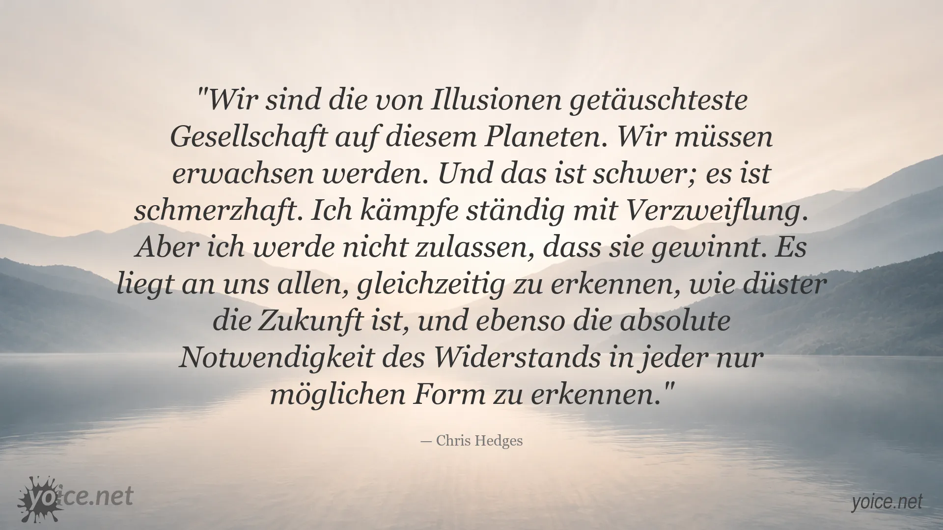 Chris Hedges über gesellschaftliche Illusionen, Verzweiflung und die Notwendigkeit des Widerstands