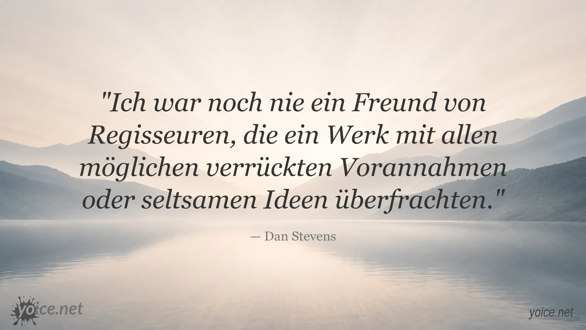 Dan Stevens über Regisseure und den Umgang mit verrückten Vorannahmen und seltsamen Ideen