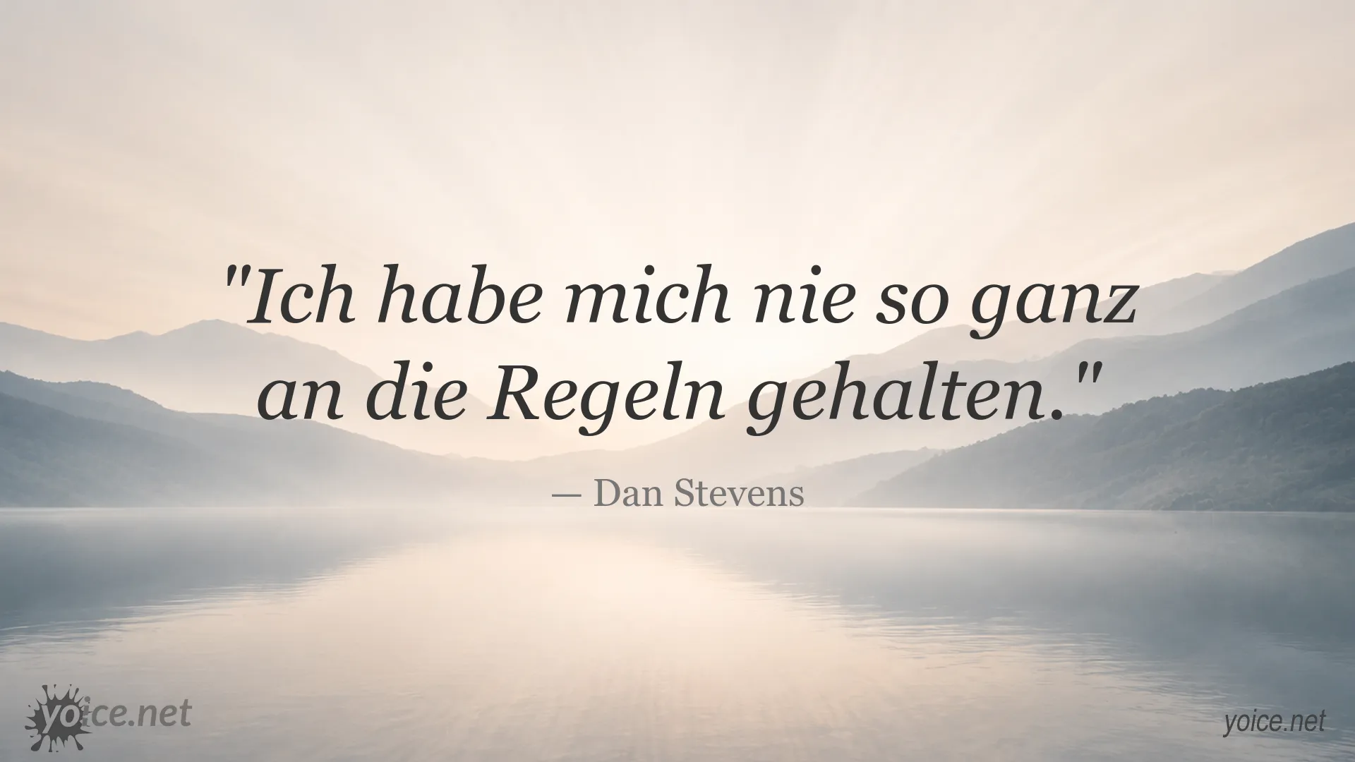Zitatbild mit einem inspirierenden Zitat von Dan Stevens über Regeln