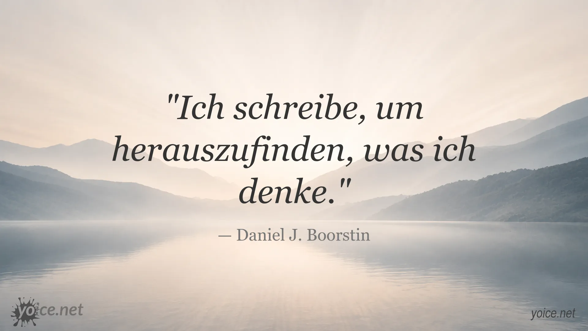 Zitatgrafik von Daniel J. Boorstin über Schreiben und Denken