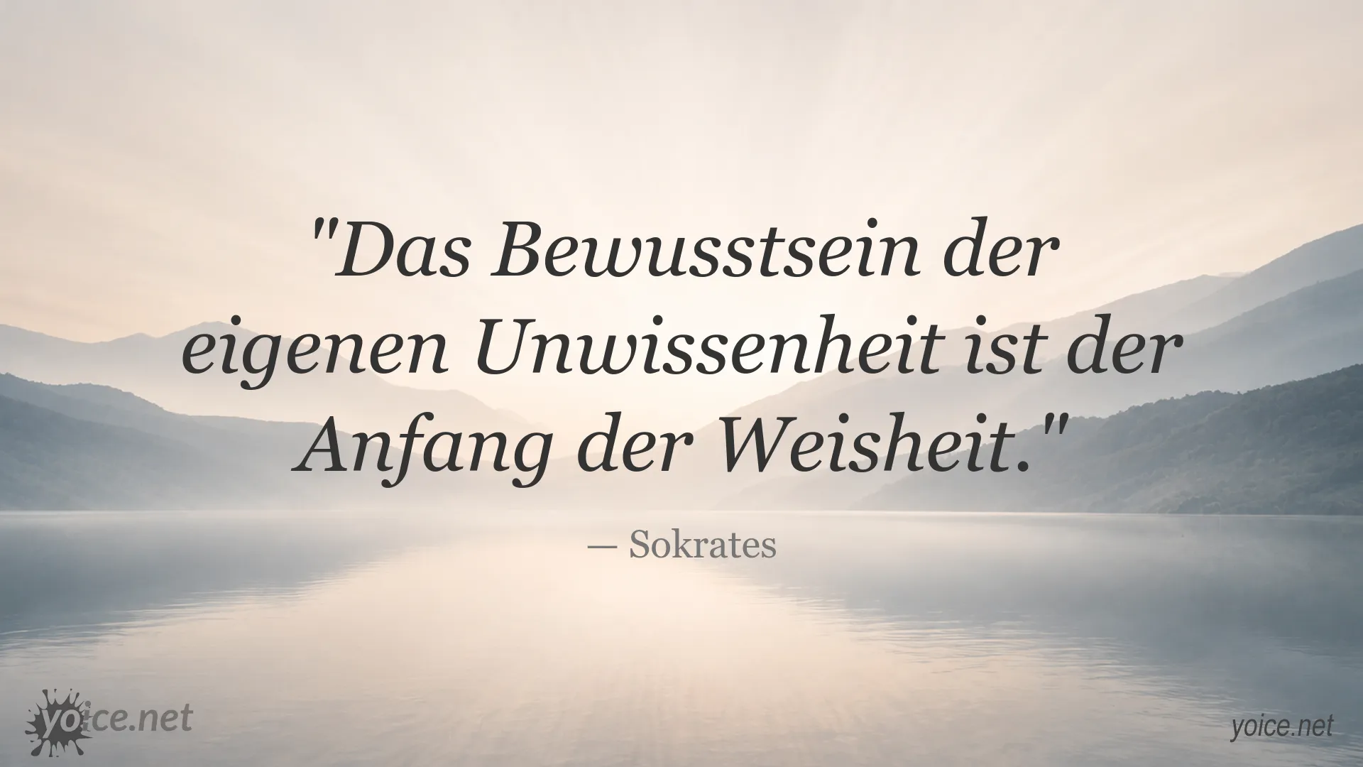 Inspirierendes Zitat von Sokrates über das Bewusstsein der eigenen Unwissenheit und den Anfang der Weisheit