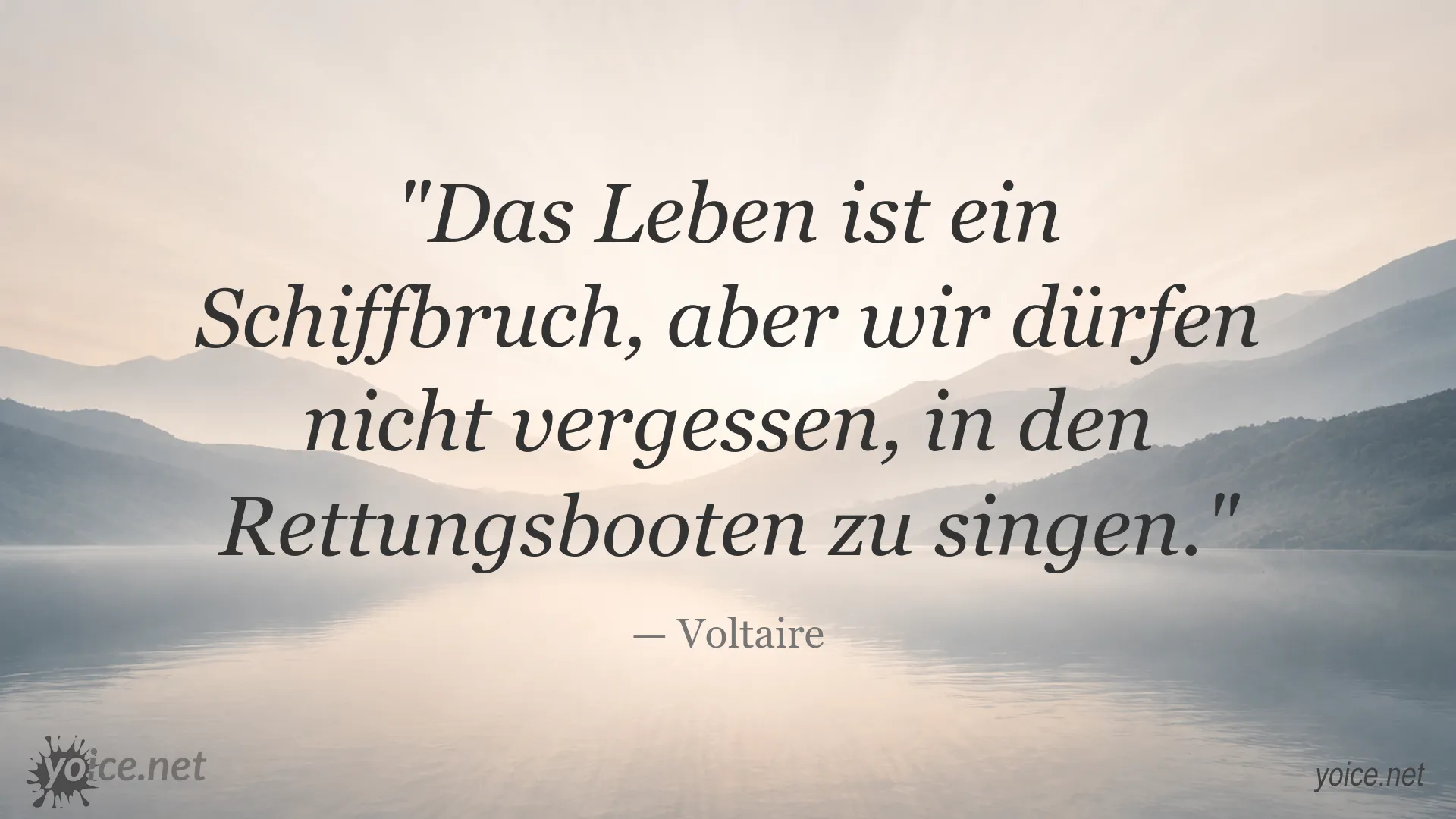 Inspirierendes Lebenszitat von Voltaire über das Leben