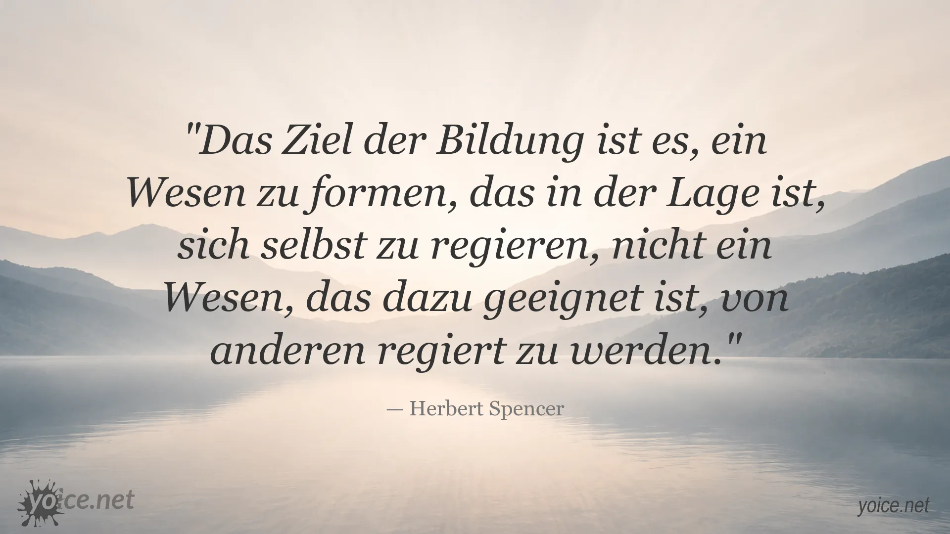 Inspirierendes Zitatbild von Herbert Spencer über das Ziel der Bildung