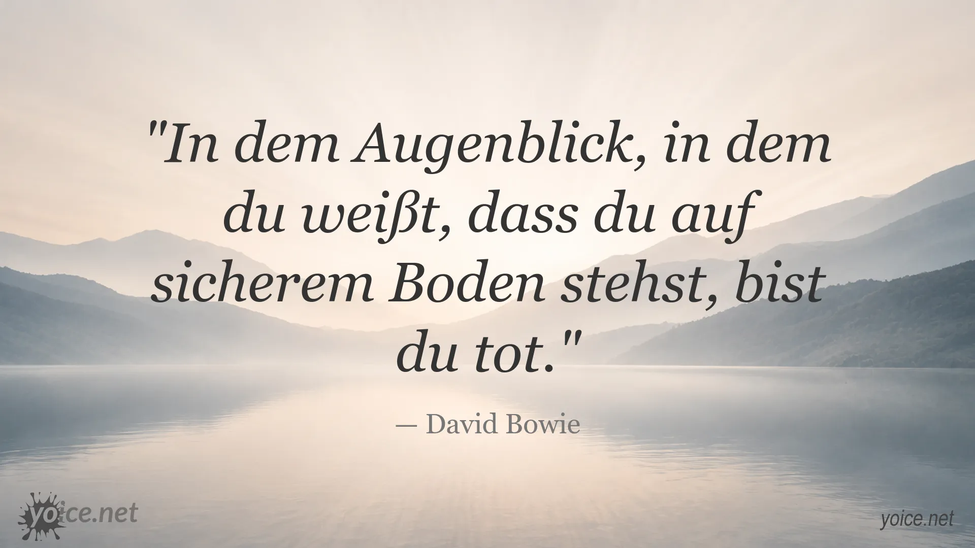 Zitatgrafik von David Bowie über Sicherheit und Risiko