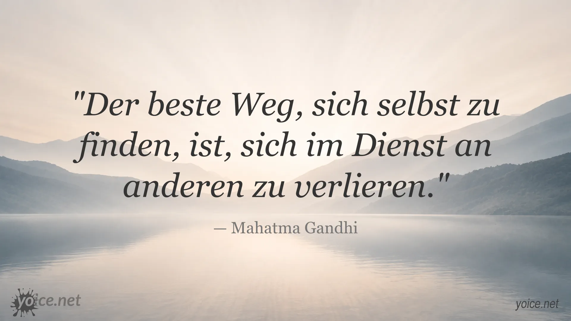 Inspirierende Zitatgrafik mit einem Zitat von Mahatma Gandhi