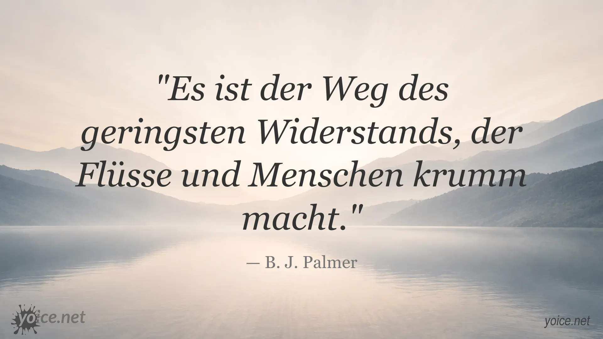 Inspirierendes Zitatbild von B. J. Palmer über den Weg des geringsten Widerstands