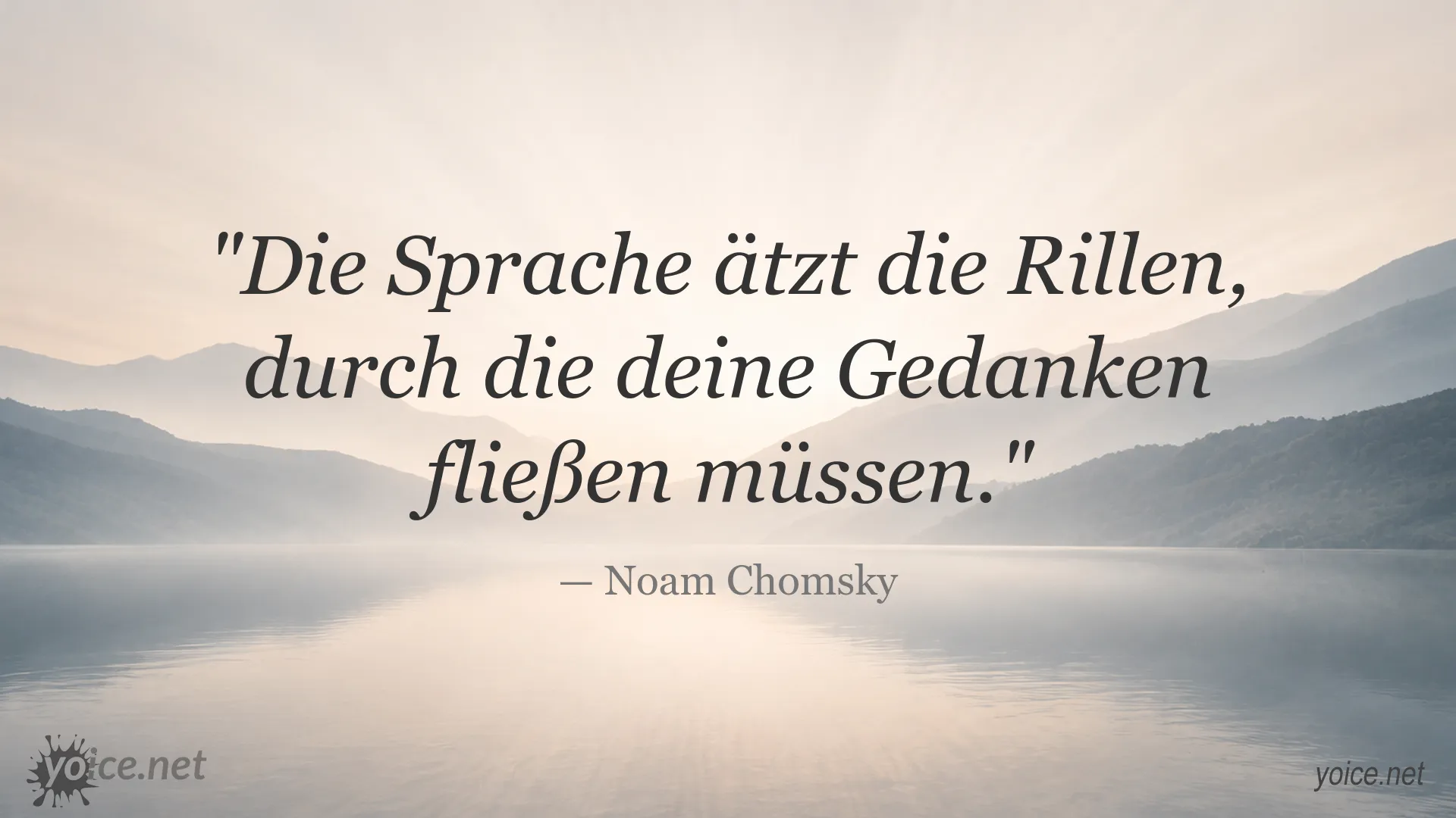 Zitatgrafik von Noam Chomsky zum Thema Sprache und Gedanken