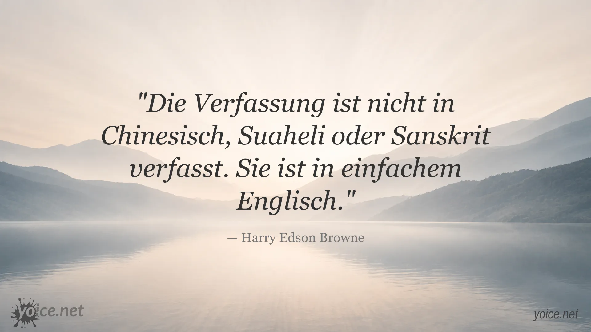 Zitatbild von Harry Edson Browne über die in einfachem Englisch verfasste Verfassung
