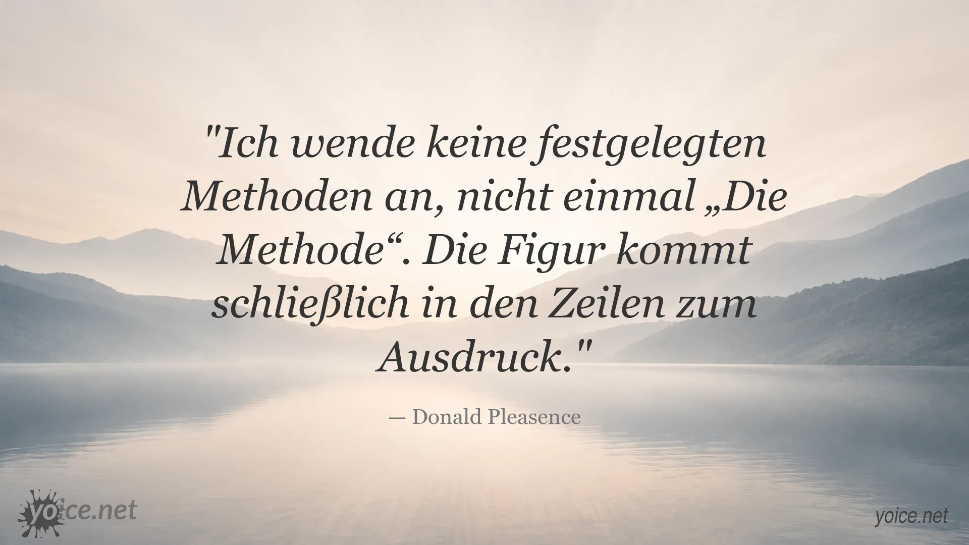 Zitatbild von Donald Pleasence über Schauspielkunst und die Darstellung von Figuren