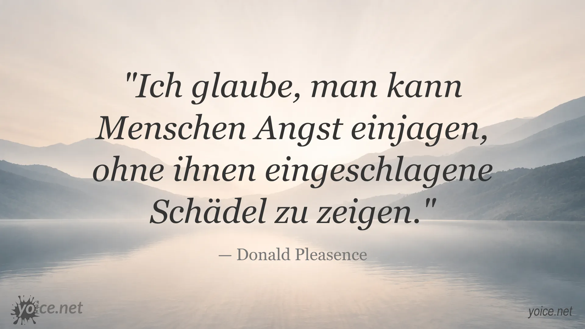 Donald Pleasence mit einem Zitat über Angst und Gewalt