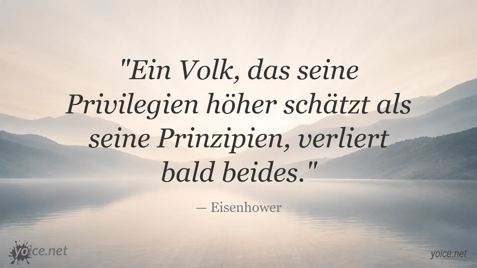 Eisenhower Zitat über die Bedeutung von Prinzipien und Privilegien
