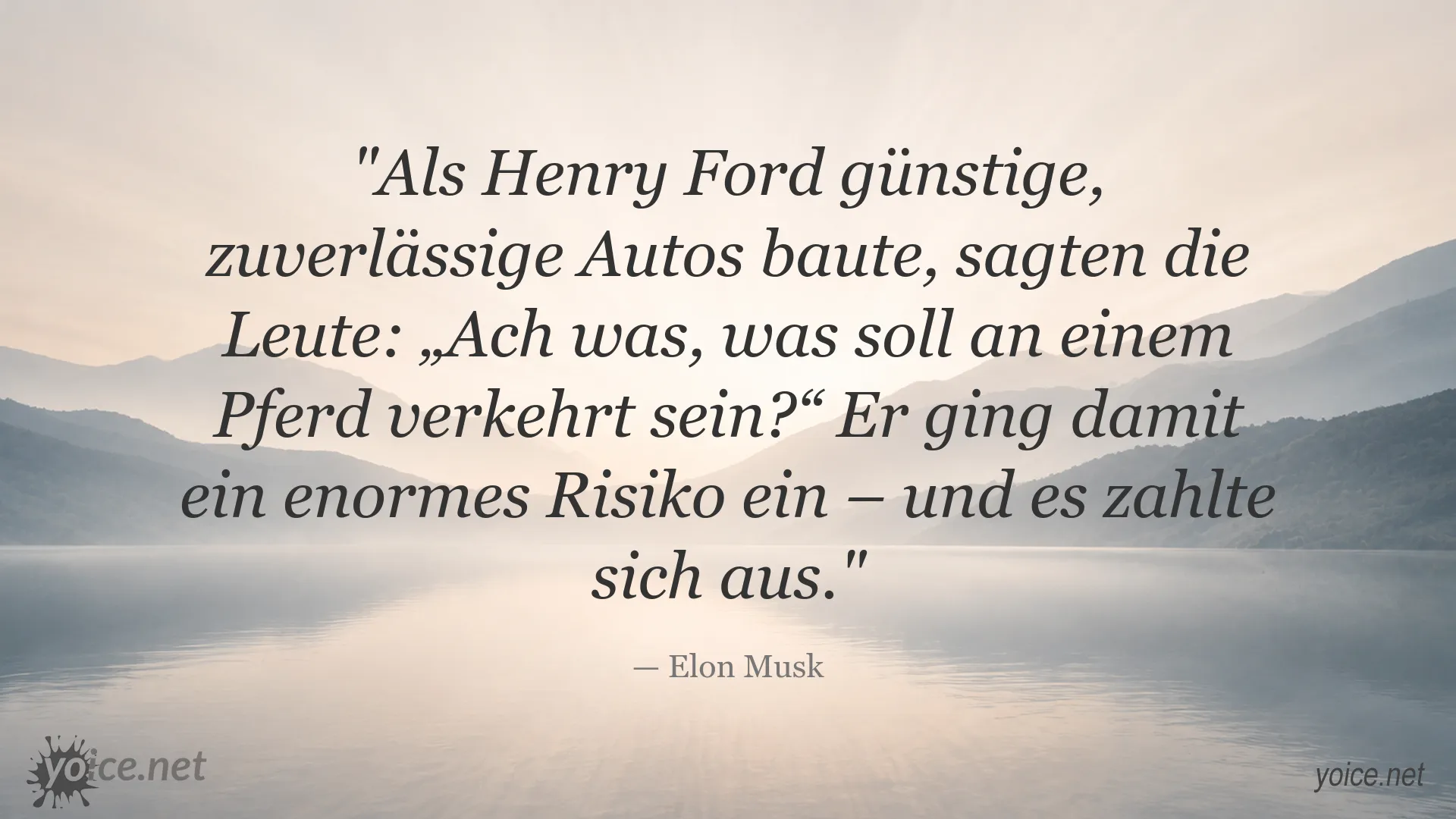 Zitatgrafik von Elon Musk über Innovation und Risiko