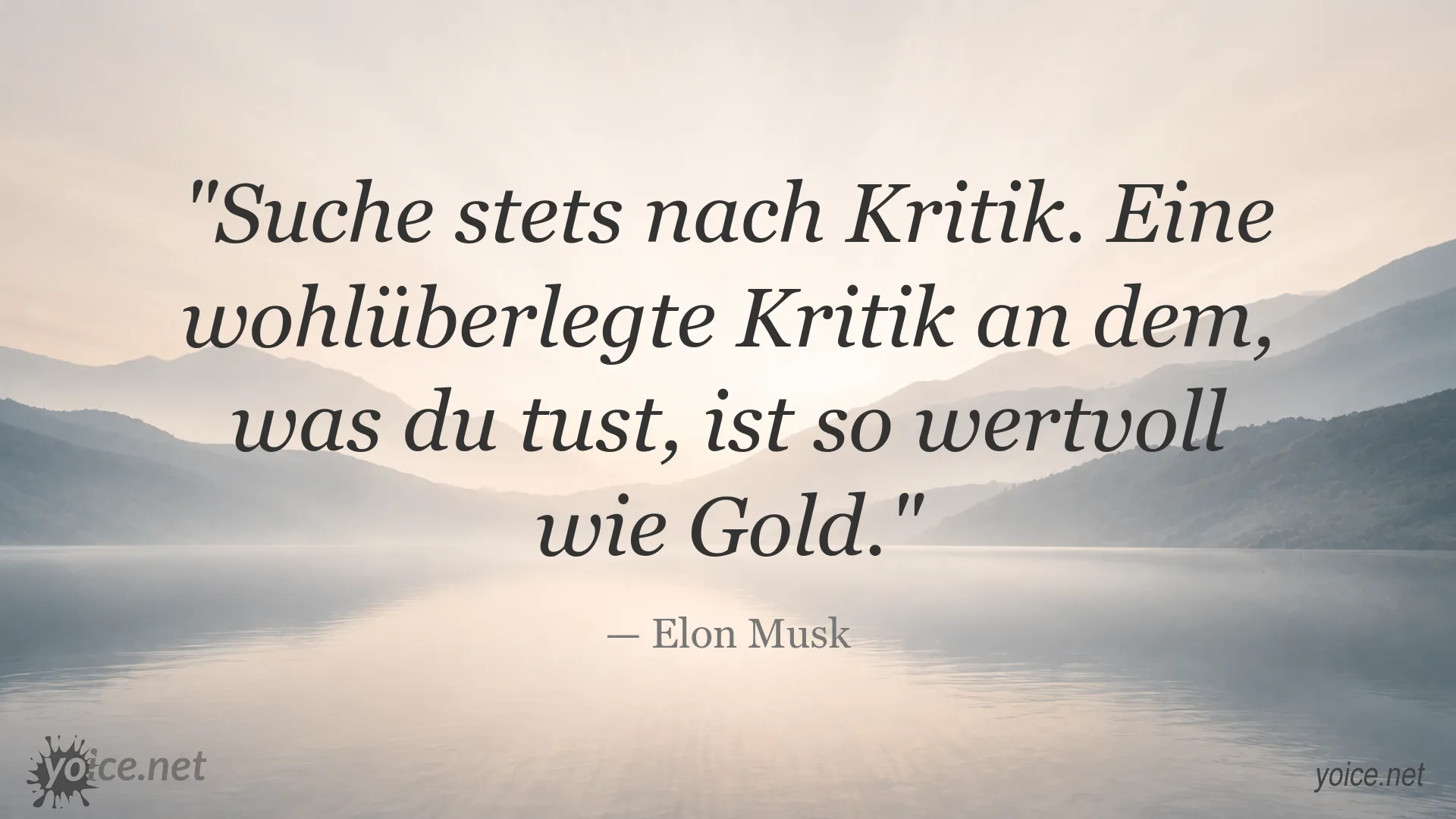 Zitatgrafik von Elon Musk über den Wert wohlüberlegter Kritik