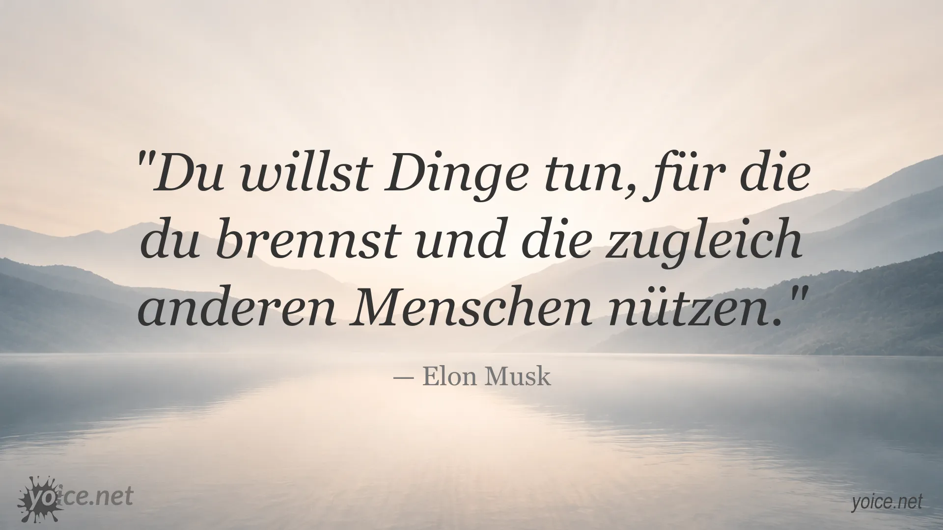 Zitatgrafik von Elon Musk über Leidenschaft und den Nutzen für andere Menschen
