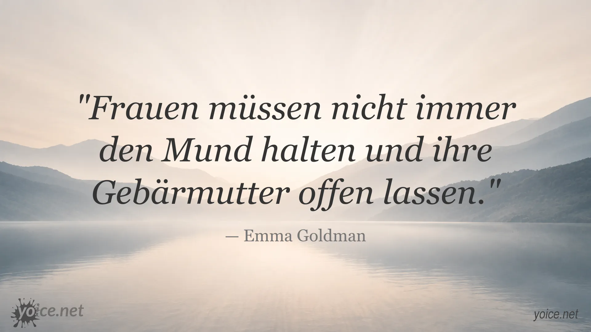 Zitatbild von Emma Goldman über Frauen, Selbstbestimmung und Freiheit