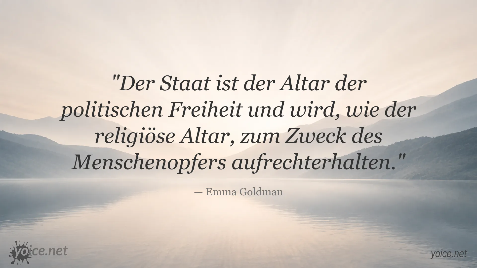 Zitatgrafik von Emma Goldman über den Staat und politische Freiheit